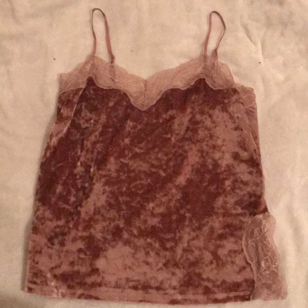 Velvet pink romantic camisole